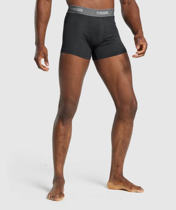 Panske Spodne Pradlo Gymshark Sports Tech Boxers 2pk Čierne | LW4795138